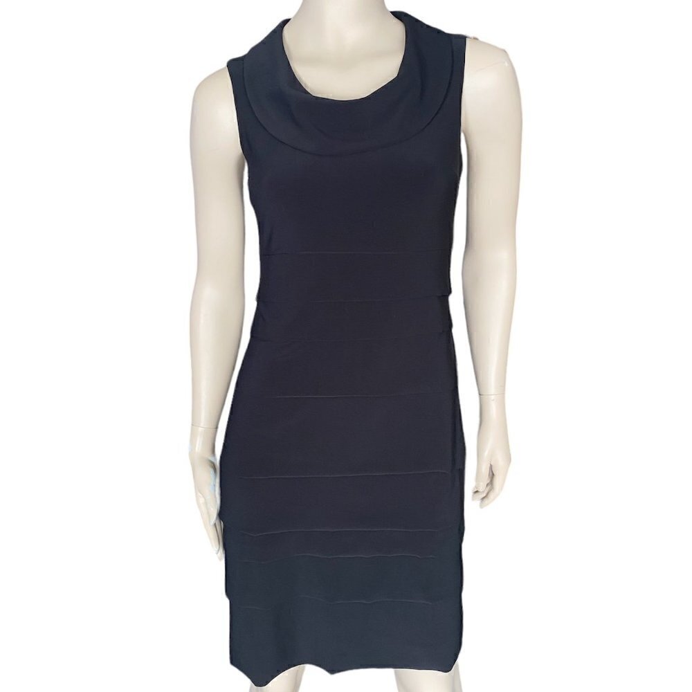 Joseph Ribkoff Sleeveless Layered Black Dress Sz 4​​​​​​​​​​​​